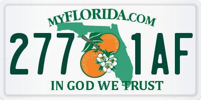 FL license plate 2771AF