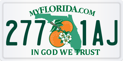 FL license plate 2771AJ