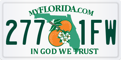 FL license plate 2771FW