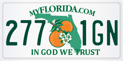 FL license plate 2771GN