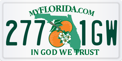 FL license plate 2771GW