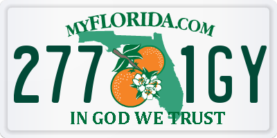 FL license plate 2771GY