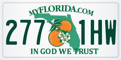 FL license plate 2771HW