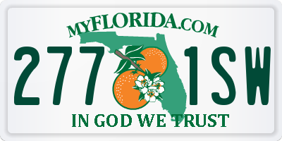 FL license plate 2771SW