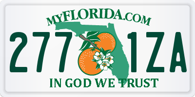 FL license plate 2771ZA