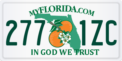 FL license plate 2771ZC