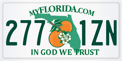 FL license plate 2771ZN