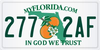 FL license plate 2772AF