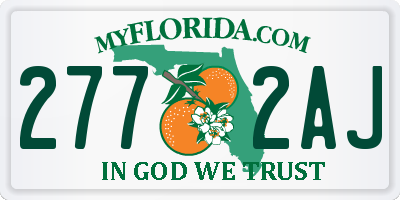 FL license plate 2772AJ