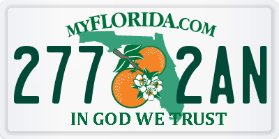 FL license plate 2772AN