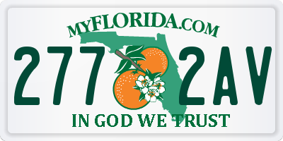 FL license plate 2772AV