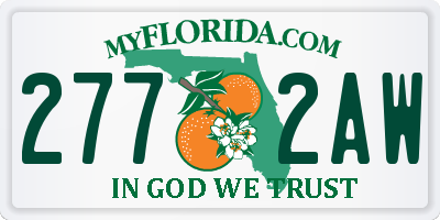 FL license plate 2772AW