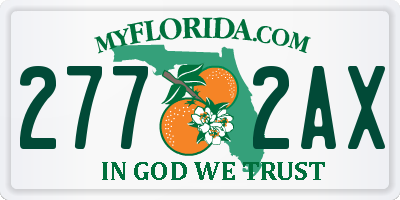 FL license plate 2772AX