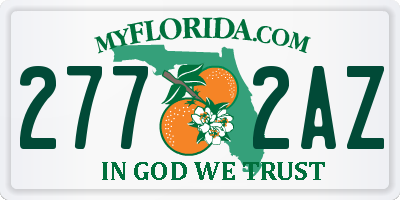 FL license plate 2772AZ