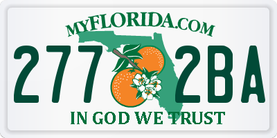 FL license plate 2772BA
