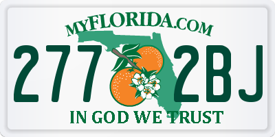 FL license plate 2772BJ