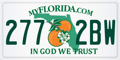 FL license plate 2772BW