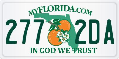 FL license plate 2772DA