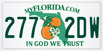 FL license plate 2772DW