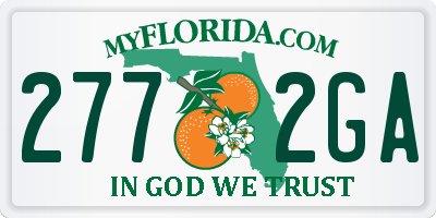 FL license plate 2772GA