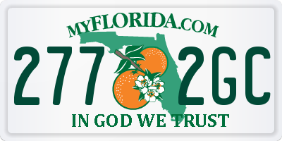 FL license plate 2772GC
