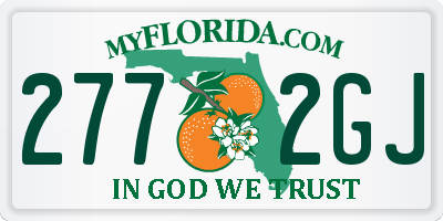 FL license plate 2772GJ