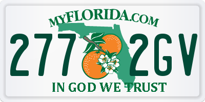 FL license plate 2772GV