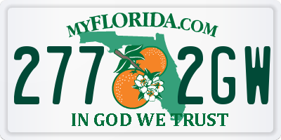 FL license plate 2772GW