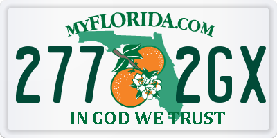FL license plate 2772GX