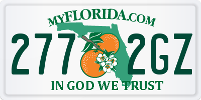 FL license plate 2772GZ
