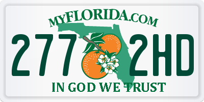 FL license plate 2772HD