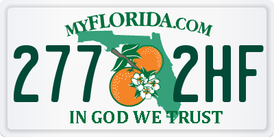 FL license plate 2772HF