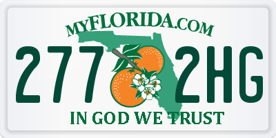 FL license plate 2772HG
