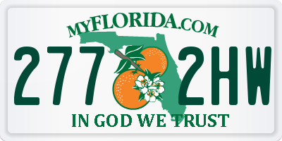 FL license plate 2772HW