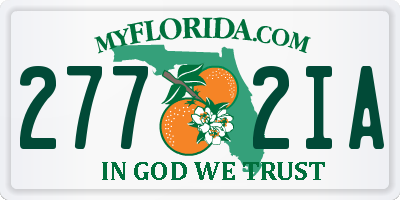 FL license plate 2772IA