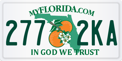 FL license plate 2772KA