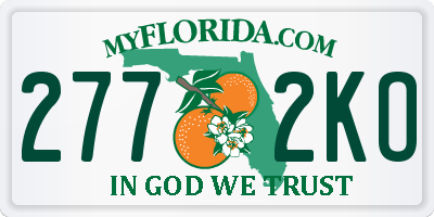 FL license plate 2772KO