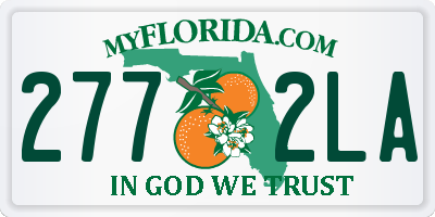 FL license plate 2772LA
