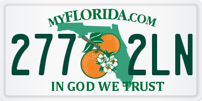 FL license plate 2772LN