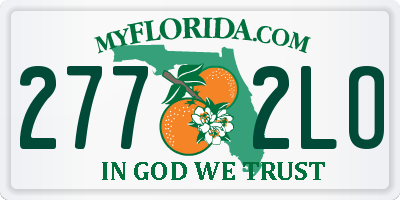 FL license plate 2772LO