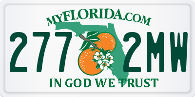 FL license plate 2772MW