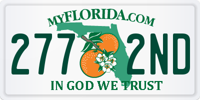 FL license plate 2772ND