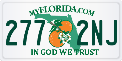 FL license plate 2772NJ
