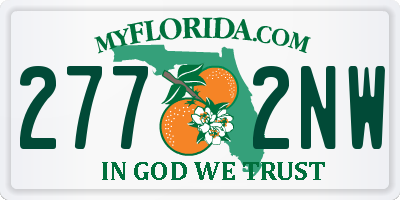 FL license plate 2772NW