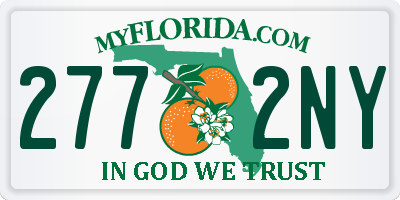 FL license plate 2772NY