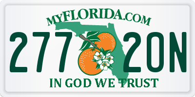 FL license plate 2772ON