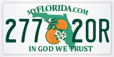 FL license plate 2772OR