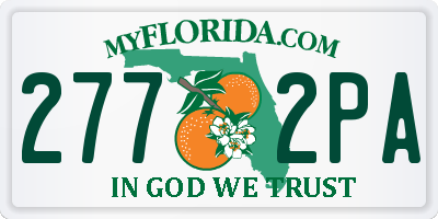 FL license plate 2772PA