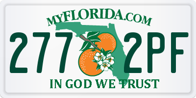 FL license plate 2772PF
