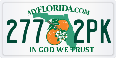 FL license plate 2772PK